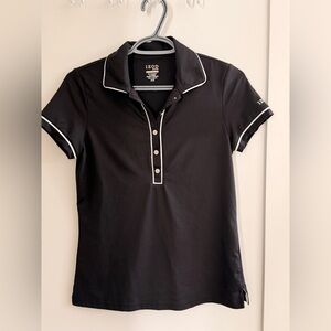 IZOD Black Polo with White Piping Trim